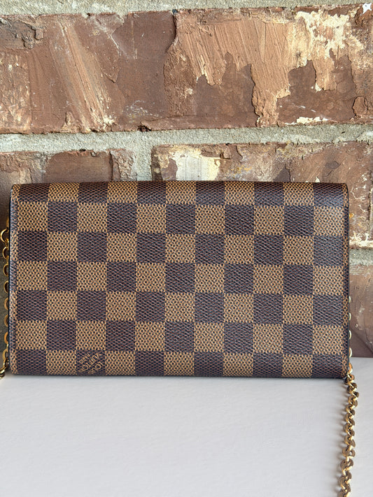 Louis Vuitton Croisette Chain Wallet Damier Ebene 47392