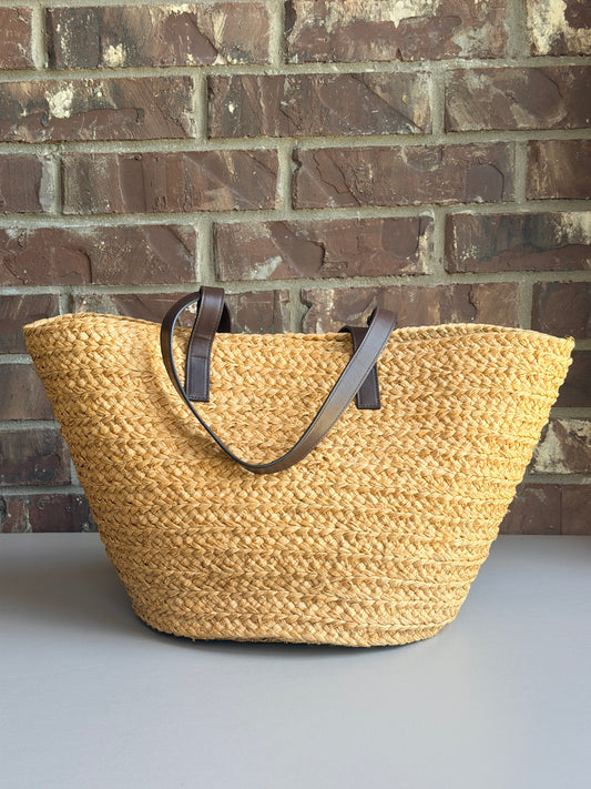 Saint Laurent Panier Basket Shopper Raffia Medium 38374