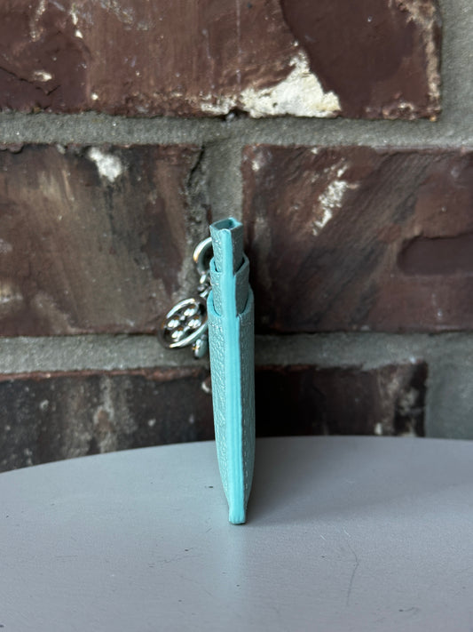 Louis Vuitton LV Charms Card Holder Monogram Empreinte Leather Pearly Lagoon 34758