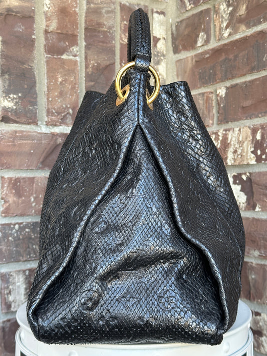 Louis Vuitton Artsy Embossed Python MM Black 45498