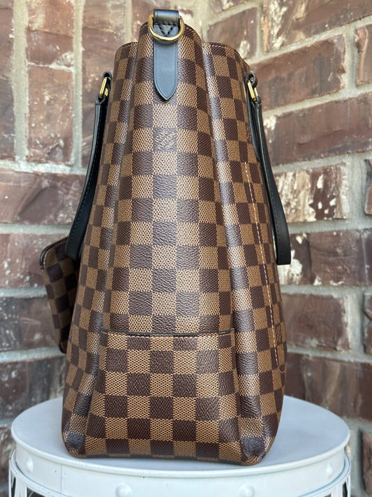 Louis Vuitton Belmont Tote Damier Ebene MM Brown 23564