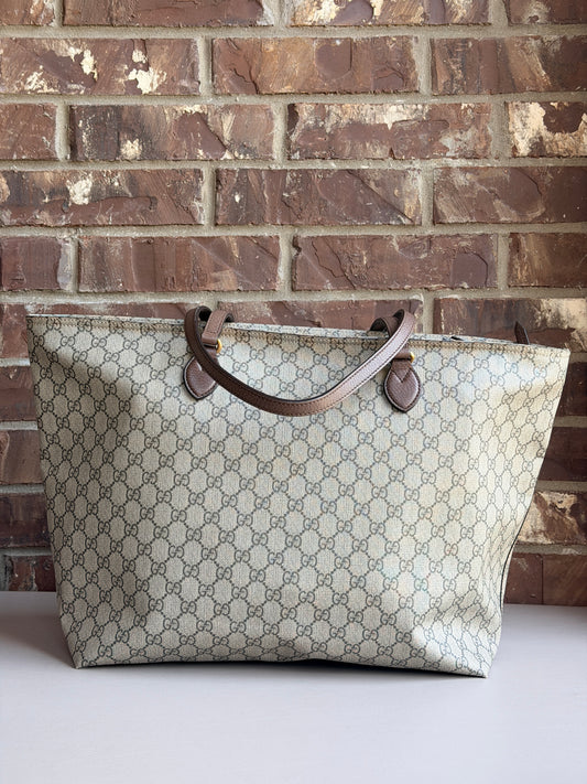 Gucci GG Supreme Medium Tote Brown 34564