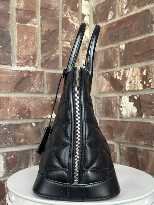Louis Vuitton Alma Handbag Malletage Leather PM Black 90315