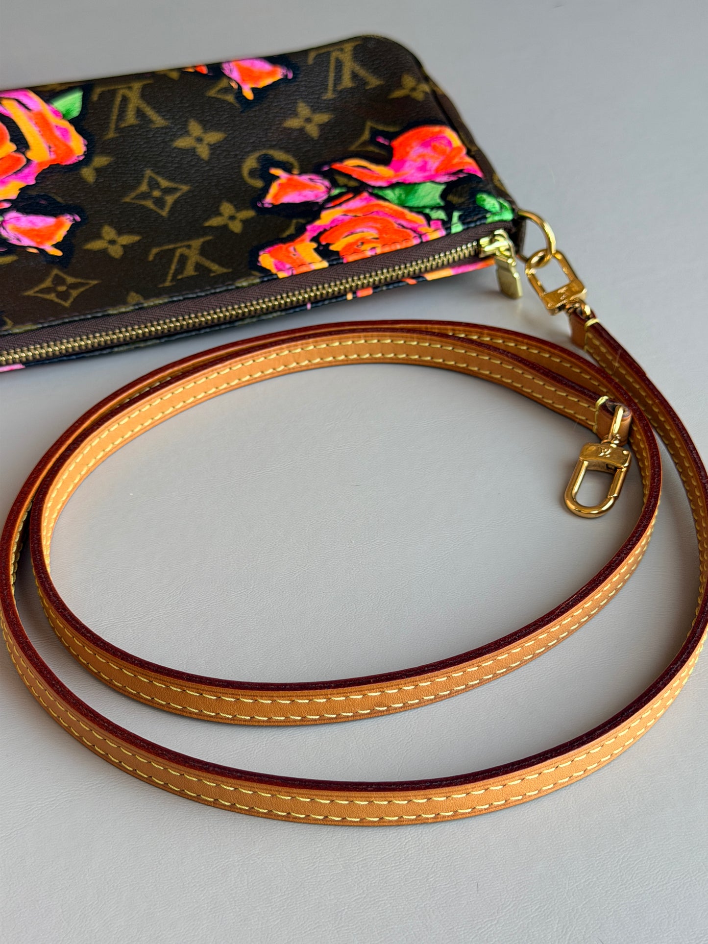 Louis Vuitton Pochette Accessories Shoulder Bag Monogram Rose Brown 48651