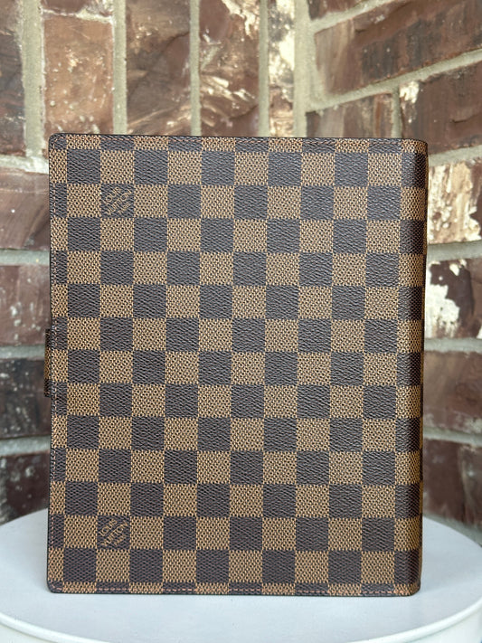 Louis Vuitton Ring Agenda Cover Damier Ebene GM 41135