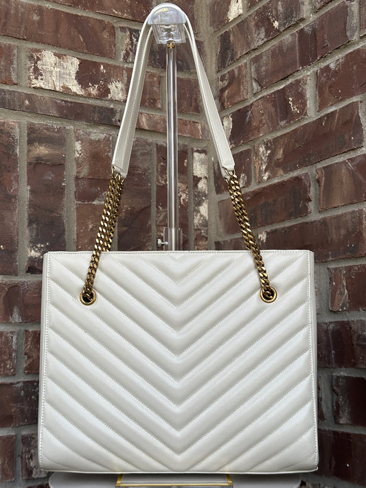 Saint Laurent Tribeca Shopping Tote Matelasse Chevron Leather Medium 51097