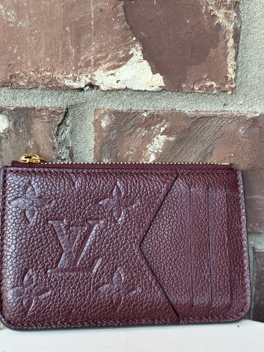 Louis Vuitton Romy Card Holder Monogram Empreinte Leather Wine 29108