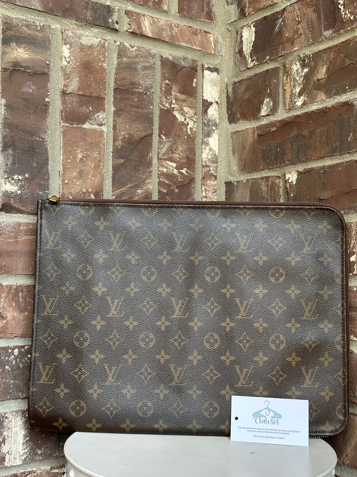 Louis Vuitton Poche Documents Monogram Canvas Brown 91487