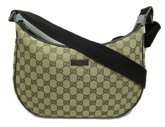 Gucci Shoulder Bag Beige Dark Brown
