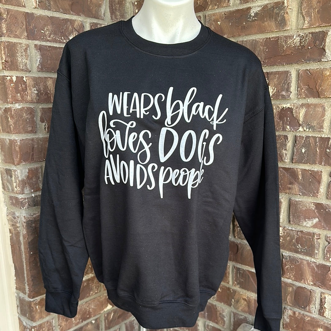 Wears Black Loves Dogs Avoids People