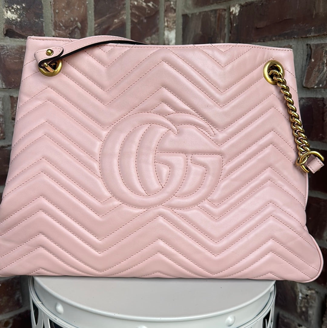 Gucci Calfskin Matelasse Medium GG Marmont Tote