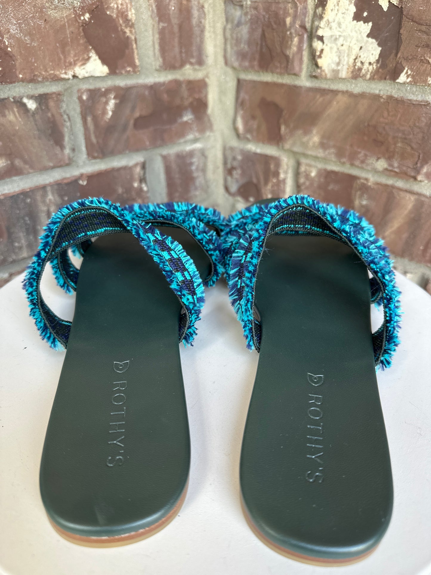 Rothy's Triple Band Fringe Sandal Size 10