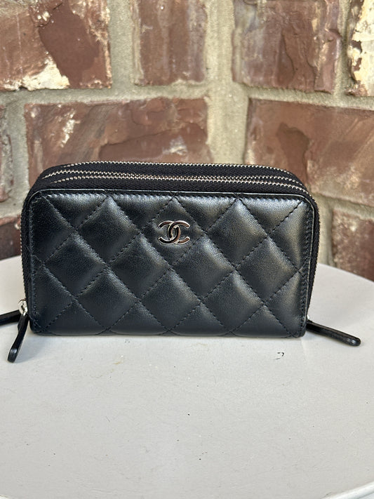 Chanel Triple Zip Wallet Quilted Lambskin Small 54779