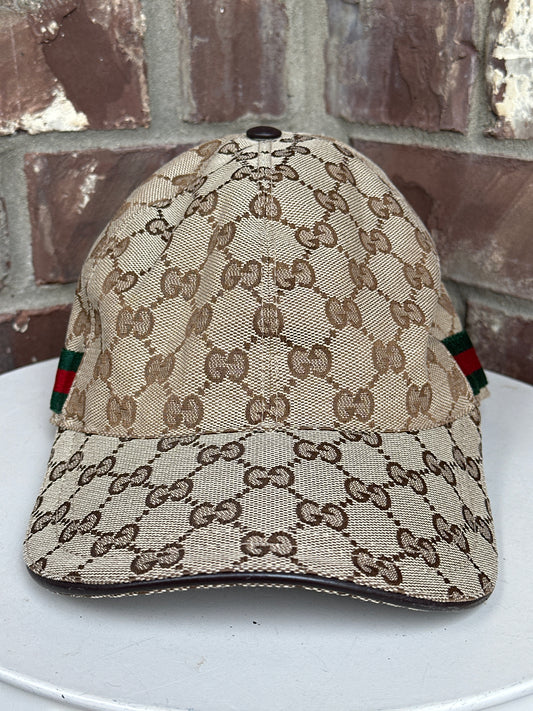 Gucci GG Canvas Web Sherry Line Cap (L)
