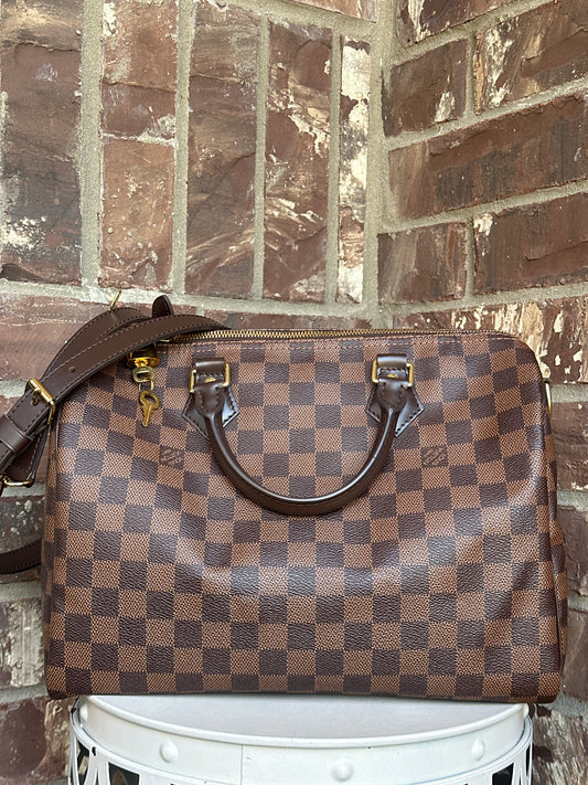 Louis Vuitton Speedy Bandouliere Bag Damier Ebene 30 90265