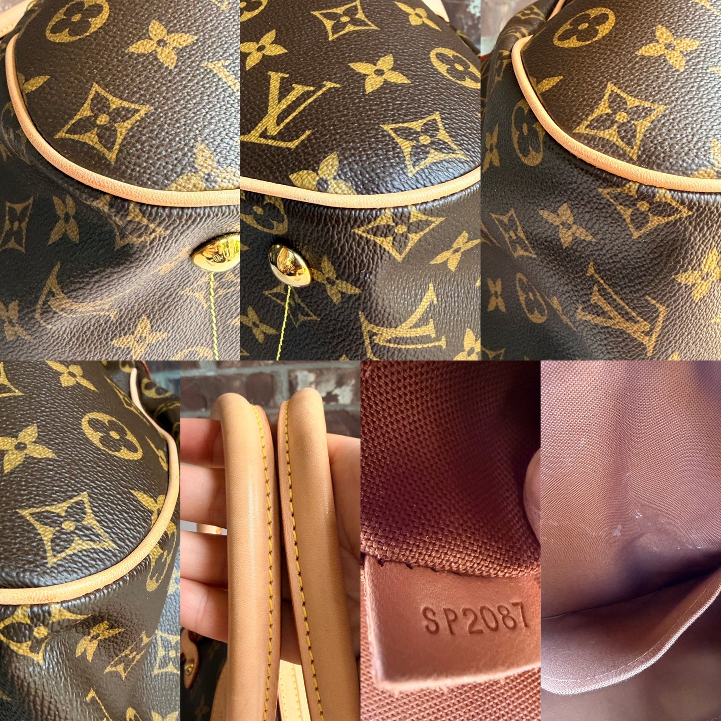 Louis Vuitton Tivoli Handbag Monogram Canvas GM Brown 82974