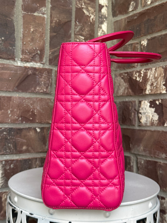 Christian Dior Lady Dior Cannage Quilt Lambskin Large 231135