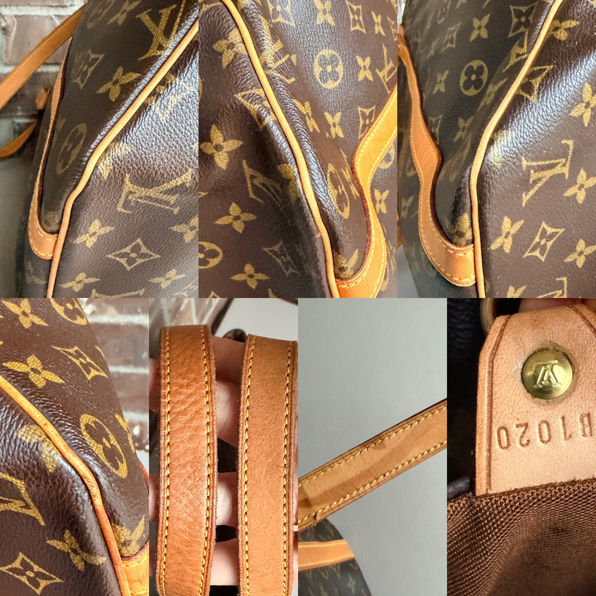 Louis Vuitton Shopping Sac Handbag Monogram Canvas MM Brown 84967