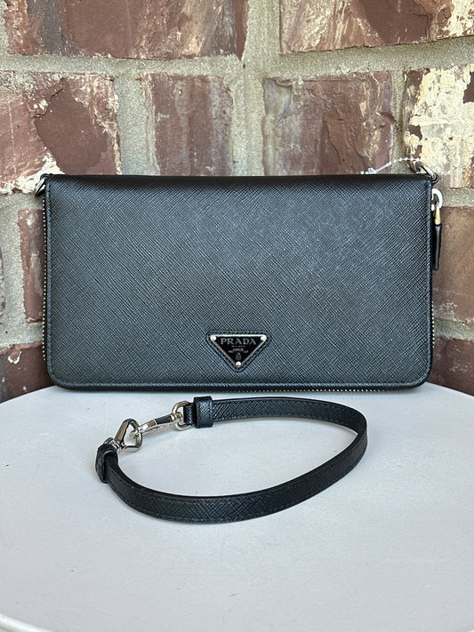 Prada Document Holder on Strap Saffiano Leather 31123