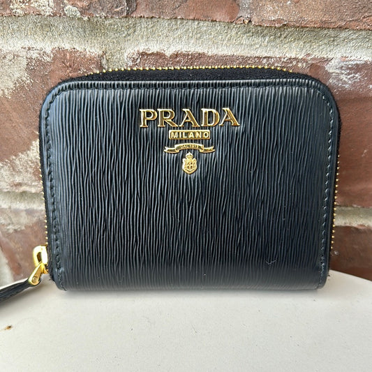 Prada Vitello Move Leather Compact Wallet