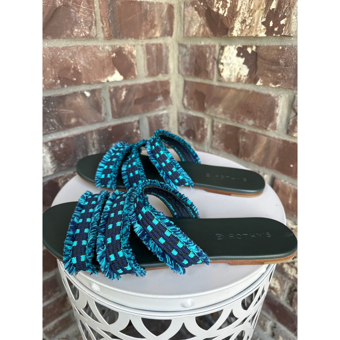 Rothy's Triple Band Fringe Sandal Size 10