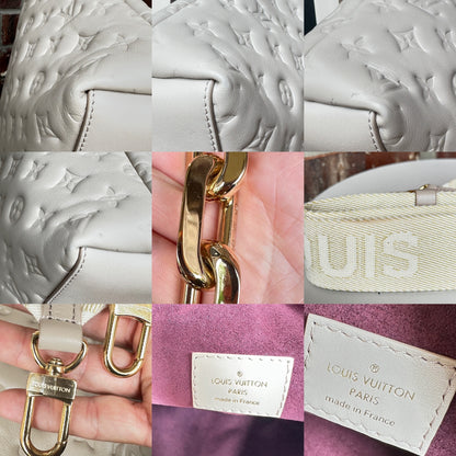 Louis Vuitton Coussin Hobo Monogram Embossed Lambskin MM Tan 58291