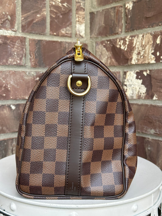 Louis Vuitton Speedy Bandouliere Bag Damier Ebene 25 76909