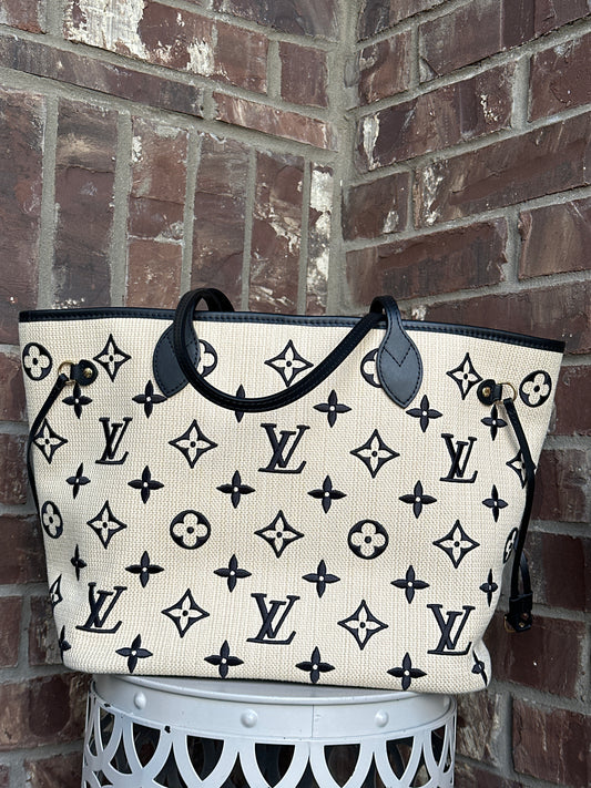 Louis Vuitton Neverfull NM Tote Giant Embroidered Cotton MM 412323