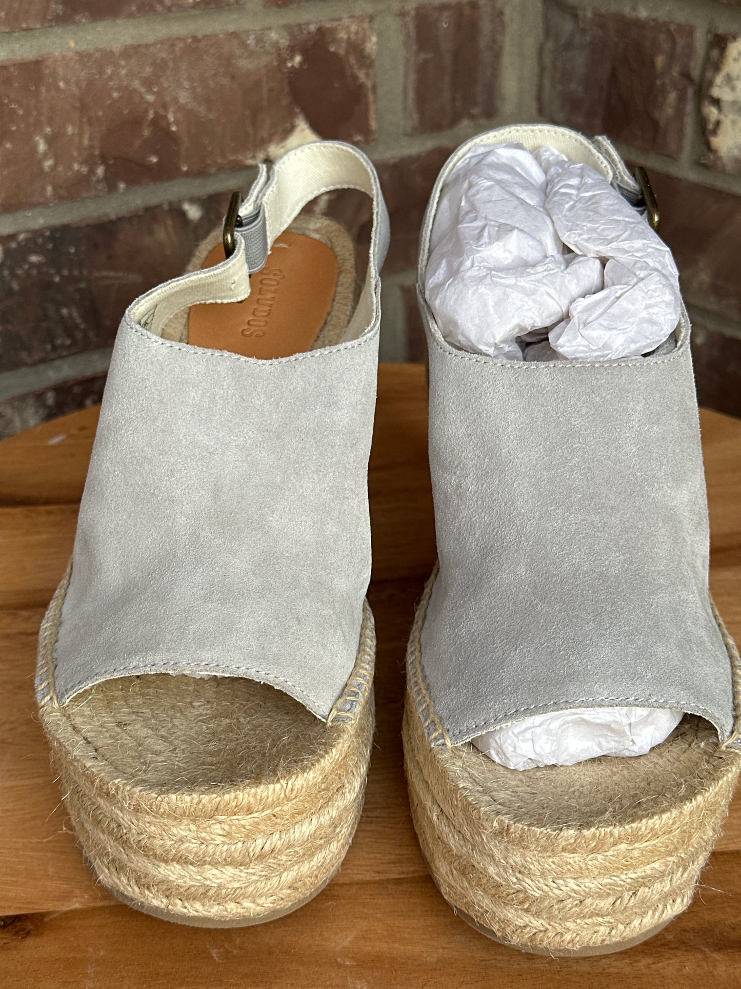 Soludos Seville Platform Wedge Stone 9.5