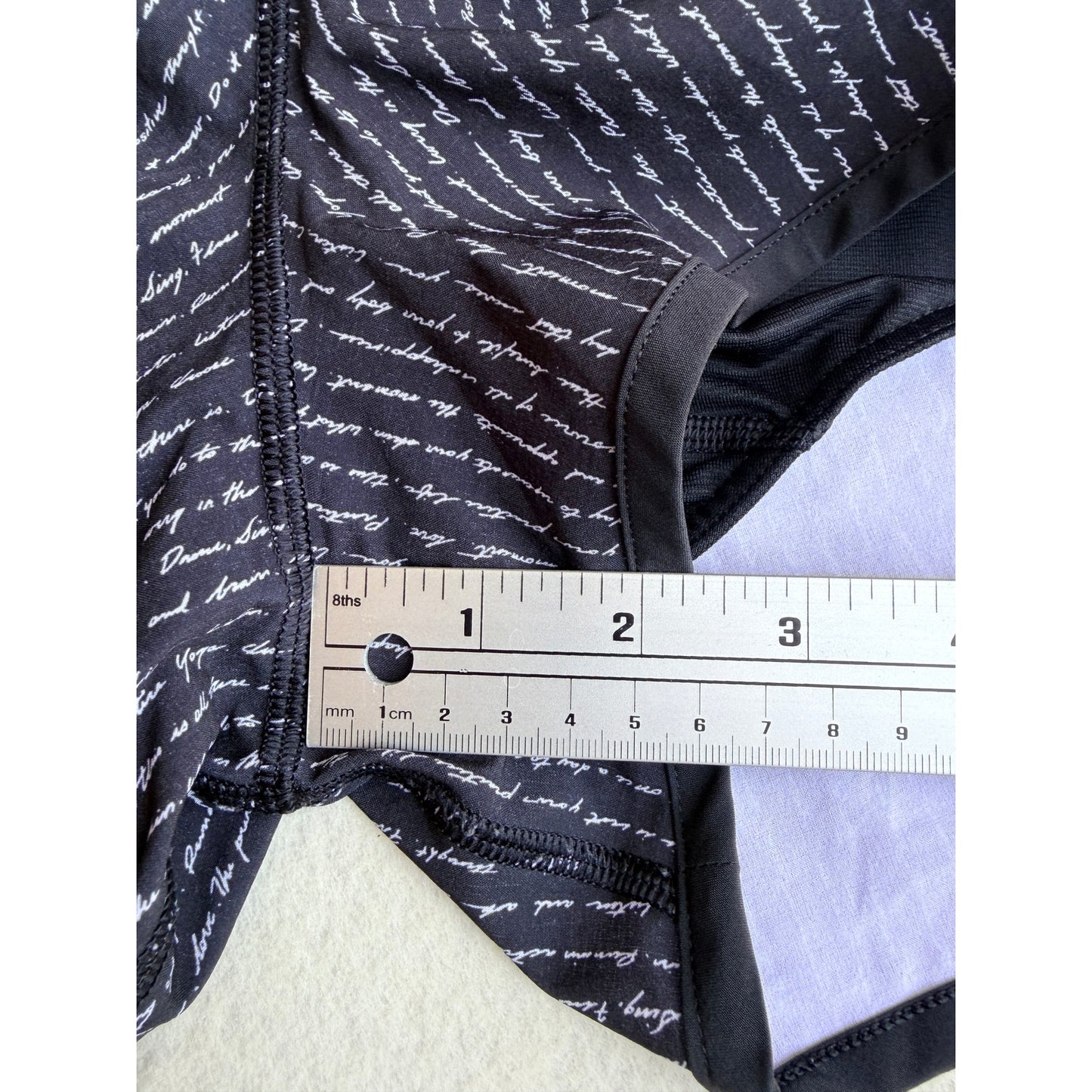 Lululemon Speed Shorts Size 8 Black White Manifesto Script Print Running
