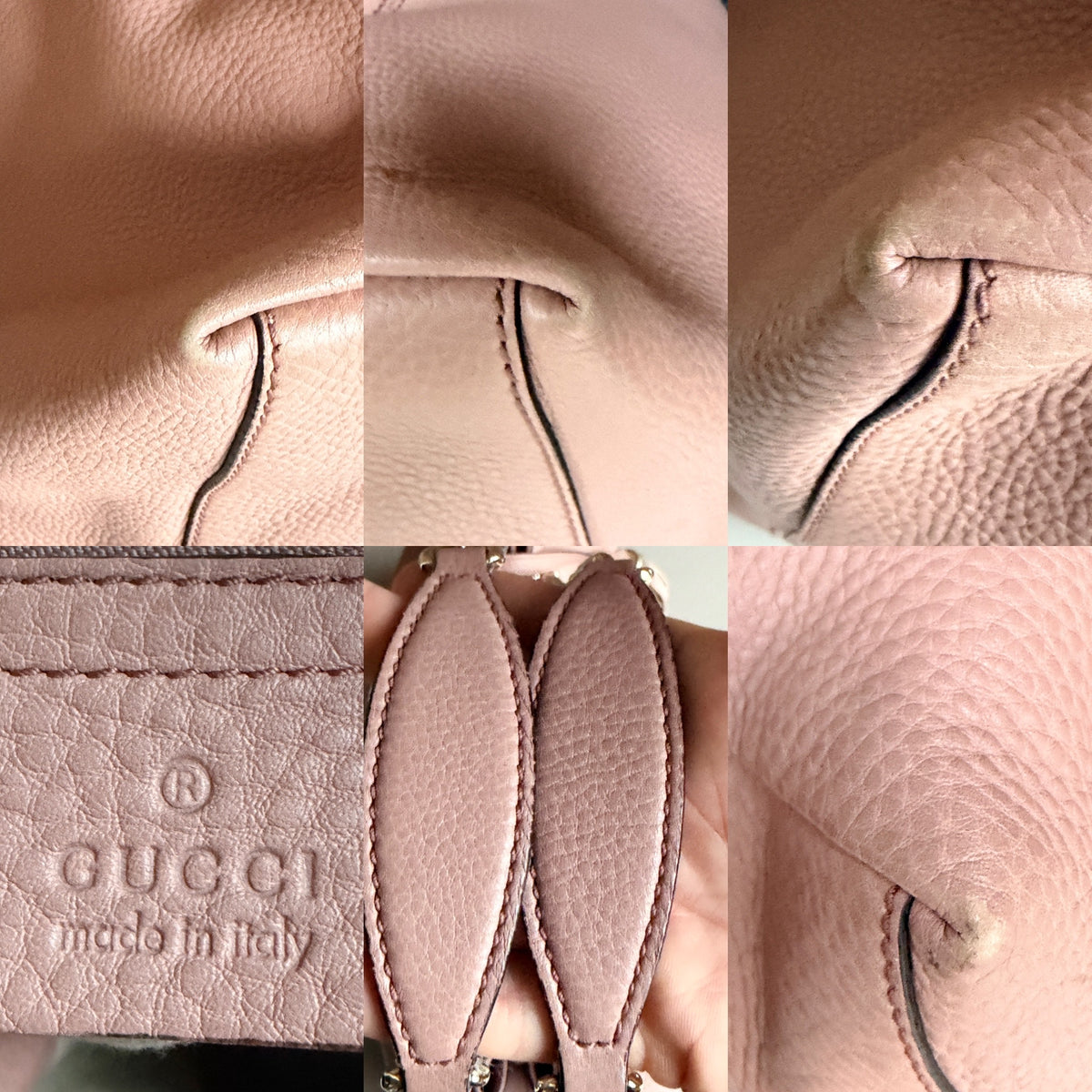Gucci Soho Chain Strap Shoulder Bag Leather Large Pink 73723