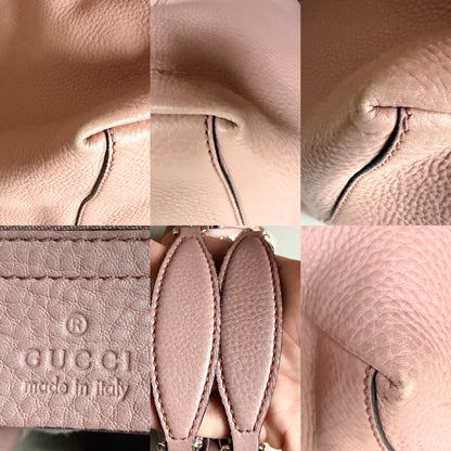 Gucci Soho Chain Strap Shoulder Bag Leather Large Pink 73723