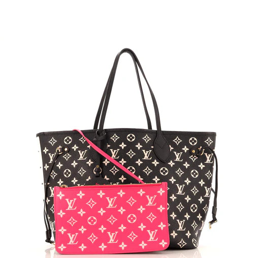 *Louis Vuitton Empreinte Spring In The City Neverfull MM Black White Pink