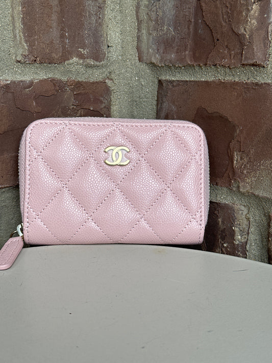 Chanel CC Zip Coin Purse Quilted Caviar Small 32554