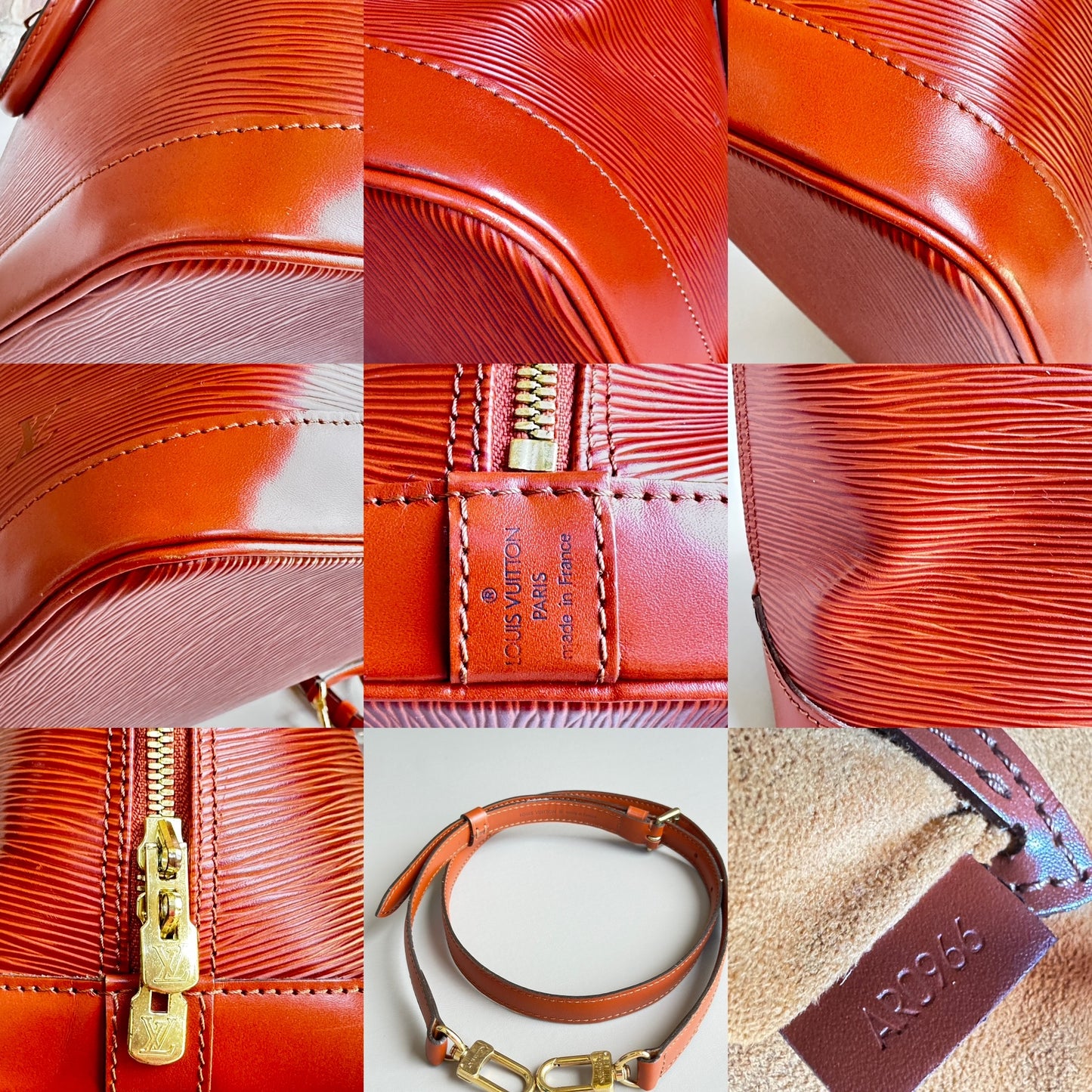 Louis Vuitton Vintage Alma Handbag Epi Leather PM Kenyan Fawn 87324
