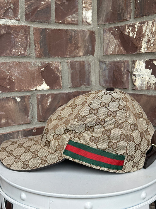 Gucci GG Canvas Web Sherry Line Cap (L)