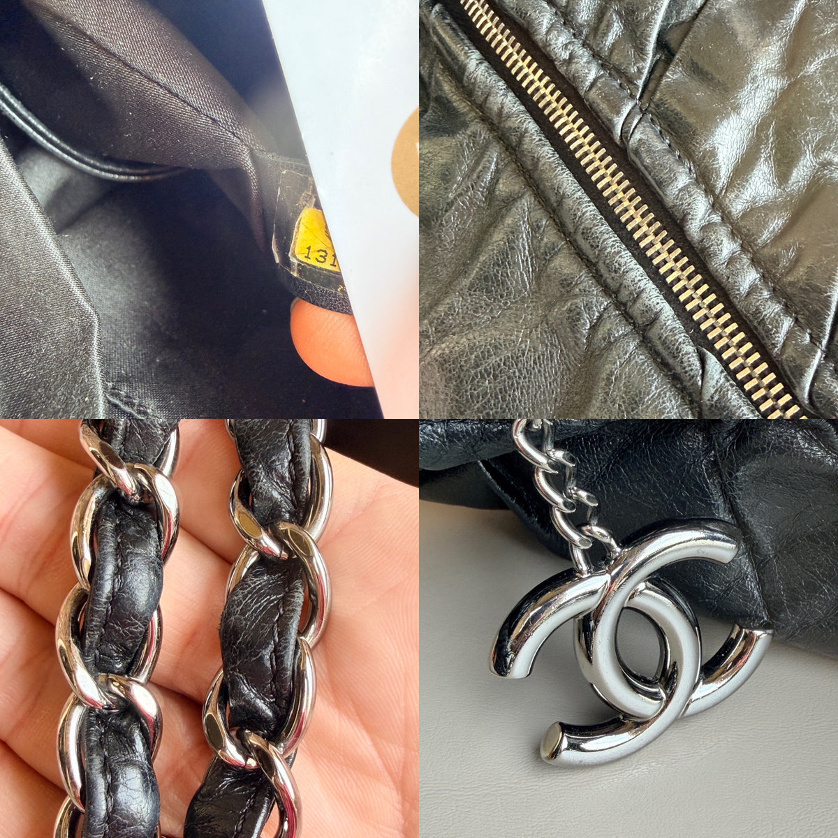 Chanel Twisted Hobo Glazed Calfskin Black 43726