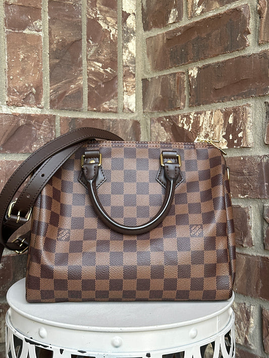 Louis Vuitton Speedy Bandouliere Bag Damier Ebene 25 76909