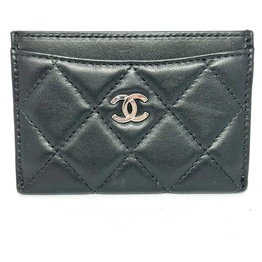 Chanel Matelasse Card Case Black Lambskin