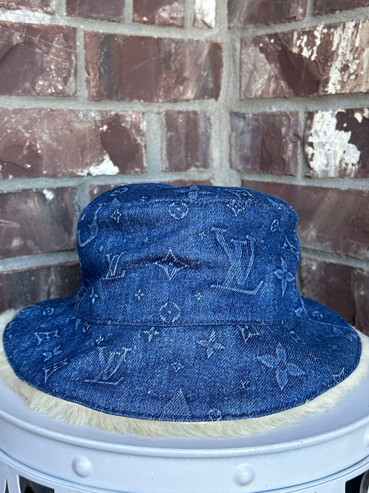 Louis Vuitton Bonnet Bucket Hat Denim and Shearling 31124