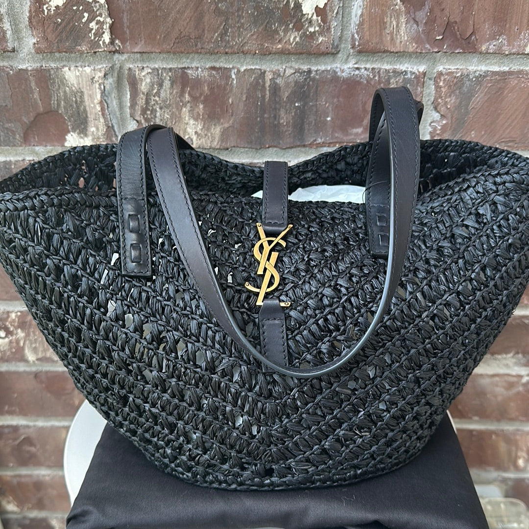 Saint Laurent Small Panier Raffia Bag