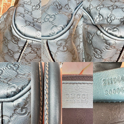 Gucci Sukey Tote Guccissima Leather Medium Blue 48269