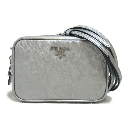 Prada Shoulder Bag Silver Safiano Leather