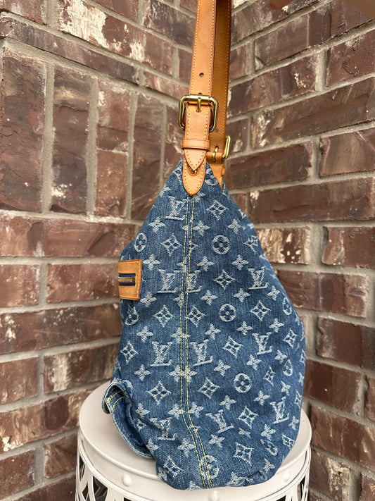 Louis Vuitton Baggy Handbag Denim GM 621352950