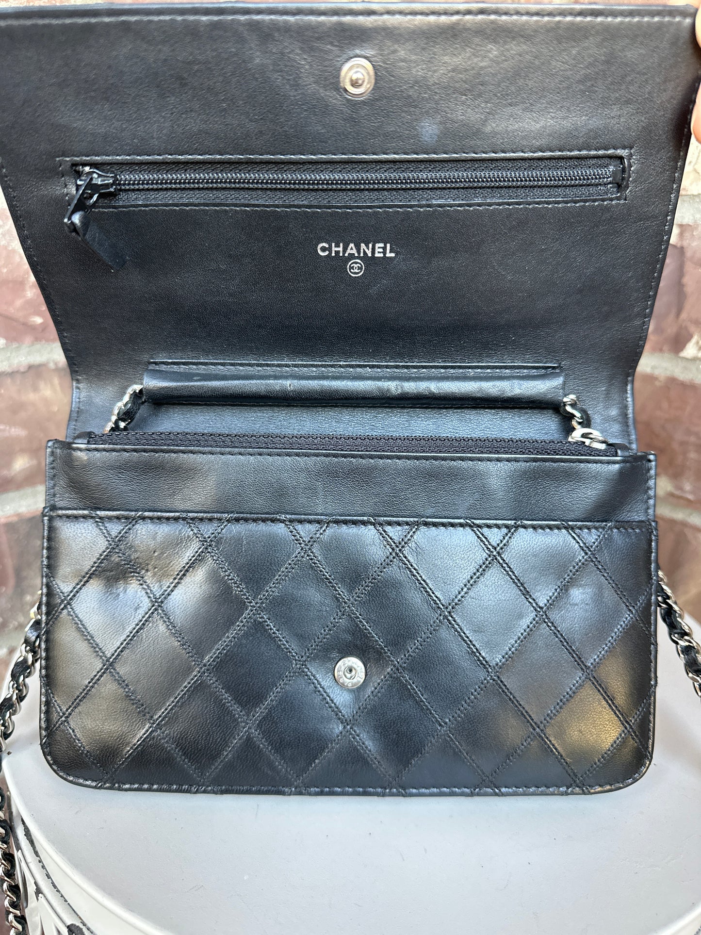 Chanel Diamond Stitch Wallet on Chain Quilted Lambskin 65567