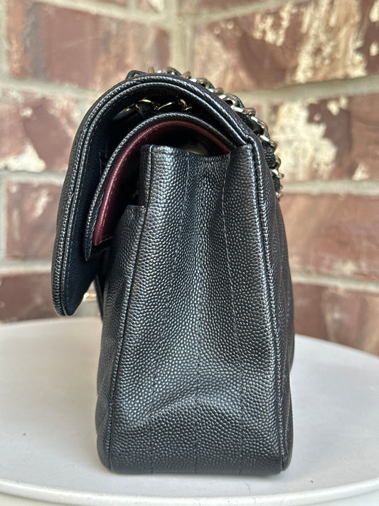 Chanel Classic Double Flap Bag Chevron Caviar Small 33324