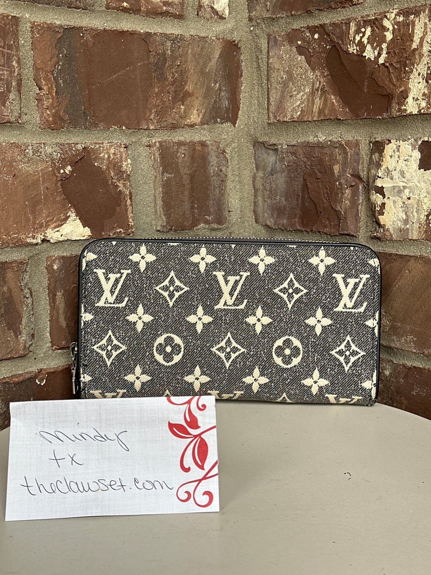 Louis Vuitton Denim Jacquard Monogram Zippy Wallet 54356
