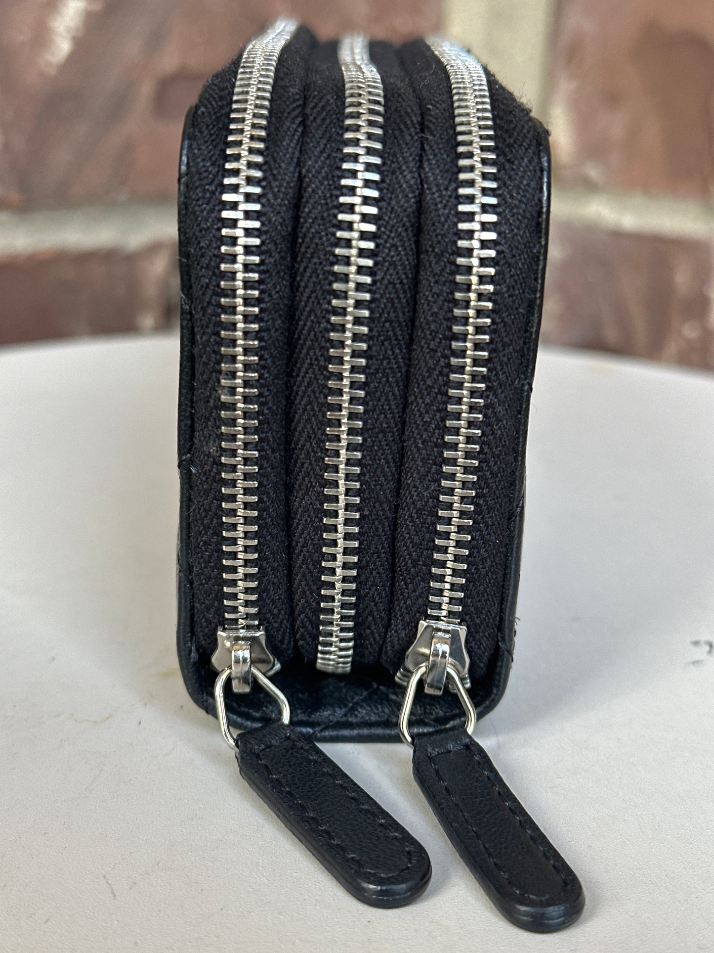 Chanel Triple Zip Wallet Quilted Lambskin Small 54779