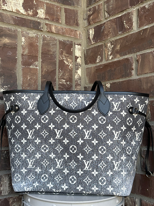 Louis Vuitton Neverfull NM Tote Monogram Jacquard Denim MM 76789