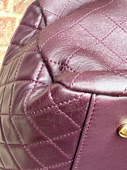 Chanel Drawstring CC Lock Medium Bucket Bag Quilted Lambskin 79898